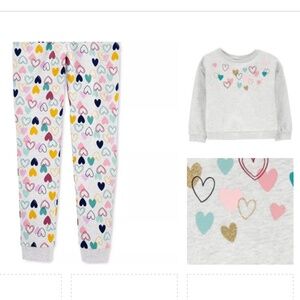NEW CARTER's Heather Heart Sweatpants & Sweatshirt Set 2 piece outfit 4T